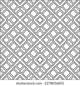  Monochrome ornamental texture with smooth linear shapes, zigzag lines, lace pattern.Abstract geometric black and white pattern for web page, textures, card, poster, fabric, textile.