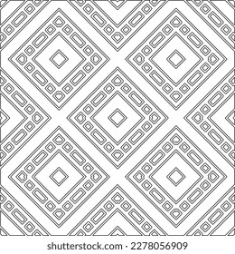  Monochrome ornamental texture with smooth linear shapes, zigzag lines, lace pattern.Abstract geometric black and white pattern for web page, textures, card, poster, fabric, textile.