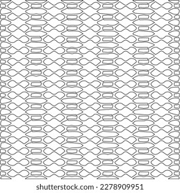Monochrome ornamental texture with smooth linear shapes, zigzag lines, lace pattern.Abstract geometric black and white pattern for web page, textures, card, poster, fabric, textile.