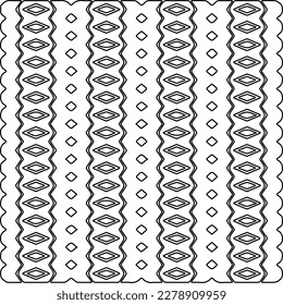  Monochrome ornamental texture with smooth linear shapes, zigzag lines, lace pattern.Abstract geometric black and white pattern for web page, textures, card, poster, fabric, textile.