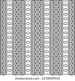  Monochrome ornamental texture with smooth linear shapes, zigzag lines, lace pattern.Abstract geometric black and white pattern for web page, textures, card, poster, fabric, textile.
