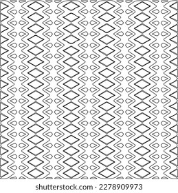 Monochrome ornamental texture with smooth linear shapes, zigzag lines, lace pattern.Abstract geometric black and white pattern for web page, textures, card, poster, fabric, textile.