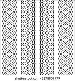  Monochrome ornamental texture with smooth linear shapes, zigzag lines, lace pattern.Abstract geometric black and white pattern for web page, textures, card, poster, fabric, textile.