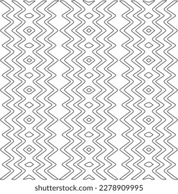 Monochrome ornamental texture with smooth linear shapes, zigzag lines, lace pattern.Abstract geometric black and white pattern for web page, textures, card, poster, fabric, textile.