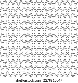 Monochrome ornamental texture with smooth linear shapes, zigzag lines, lace pattern.Abstract geometric black and white pattern for web page, textures, card, poster, fabric, textile.