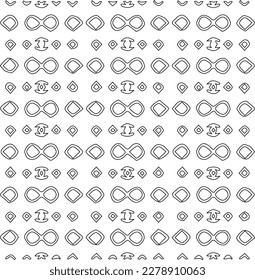 Monochrome ornamental texture with smooth linear shapes, zigzag lines, lace pattern.Abstract geometric black and white pattern for web page, textures, card, poster, fabric, textile.