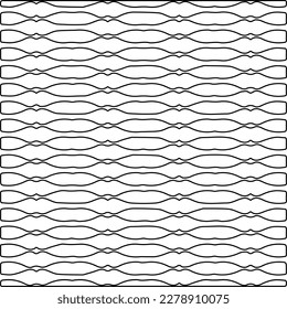  Monochrome ornamental texture with smooth linear shapes, zigzag lines, lace pattern.Abstract geometric black and white pattern for web page, textures, card, poster, fabric, textile.