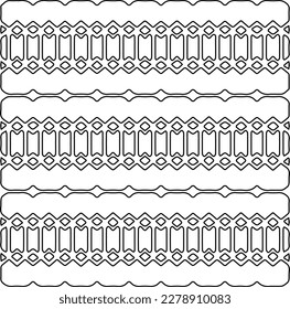 
 Textura ornamental monocroma con formas lineales lisas, líneas de zigzag, patrón de encaje.Resumen de patrón geométrico en blanco y negro para página web, texturas, tarjeta, afiche, tela, textil.