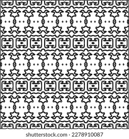 
 Monochrome ornamental texture with smooth linear shapes, zigzag lines, lace pattern.Abstract geometric black and white pattern for web page, textures, card, poster, fabric, textile.