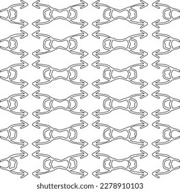 Monochrome ornamental texture with smooth linear shapes, zigzag lines, lace pattern.Abstract geometric black and white pattern for web page, textures, card, poster, fabric, textile.