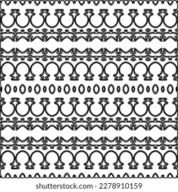 
 Textura ornamental monocroma con formas lineales lisas, líneas de zigzag, patrón de encaje.Resumen de patrón geométrico en blanco y negro para página web, texturas, tarjeta, afiche, tela, textil.