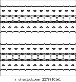 
 Monochrome ornamental texture with smooth linear shapes, zigzag lines, lace pattern.Abstract geometric black and white pattern for web page, textures, card, poster, fabric, textile.