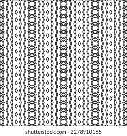  Monochrome ornamental texture with smooth linear shapes, zigzag lines, lace pattern.Abstract geometric black and white pattern for web page, textures, card, poster, fabric, textile.