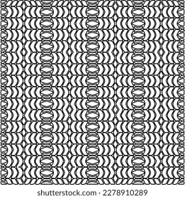  Monochrome ornamental texture with smooth linear shapes, zigzag lines, lace pattern.Abstract geometric black and white pattern for web page, textures, card, poster, fabric, textile.