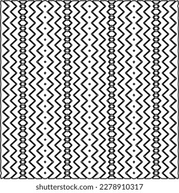  Monochrome ornamental texture with smooth linear shapes, zigzag lines, lace pattern.Abstract geometric black and white pattern for web page, textures, card, poster, fabric, textile.