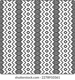  Monochrome ornamental texture with smooth linear shapes, zigzag lines, lace pattern.Abstract geometric black and white pattern for web page, textures, card, poster, fabric, textile.