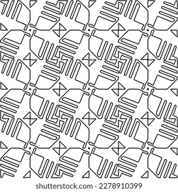  Monochrome ornamental texture with smooth linear shapes, zigzag lines, lace pattern.Abstract geometric black and white pattern for web page, textures, card, poster, fabric, textile.