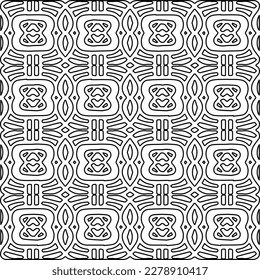  Textura ornamental monocroma con formas lineales lisas, líneas de zigzag, patrón de encaje.Resumen de patrón geométrico en blanco y negro para página web, texturas, tarjeta, afiche, tela, textil.