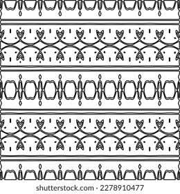 
 Monochrome ornamental texture with smooth linear shapes, zigzag lines, lace pattern.Abstract geometric black and white pattern for web page, textures, card, poster, fabric, textile.