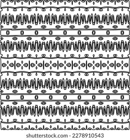 
 Textura ornamental monocroma con formas lineales lisas, líneas de zigzag, patrón de encaje.Resumen de patrón geométrico en blanco y negro para página web, texturas, tarjeta, afiche, tela, textil.