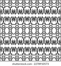
 Monochrome ornamental texture with smooth linear shapes, zigzag lines, lace pattern.Abstract geometric black and white pattern for web page, textures, card, poster, fabric, textile.