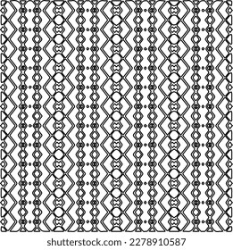 
 Monochrome ornamental texture with smooth linear shapes, zigzag lines, lace pattern.Abstract geometric black and white pattern for web page, textures, card, poster, fabric, textile.