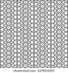  Monochrome ornamental texture with smooth linear shapes, zigzag lines, lace pattern.Abstract geometric black and white pattern for web page, textures, card, poster, fabric, textile.