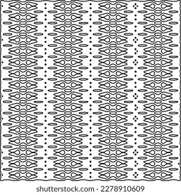  Monochrome ornamental texture with smooth linear shapes, zigzag lines, lace pattern.Abstract geometric black and white pattern for web page, textures, card, poster, fabric, textile.