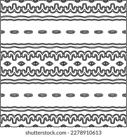 
 Monochrome ornamental texture with smooth linear shapes, zigzag lines, lace pattern.Abstract geometric black and white pattern for web page, textures, card, poster, fabric, textile.