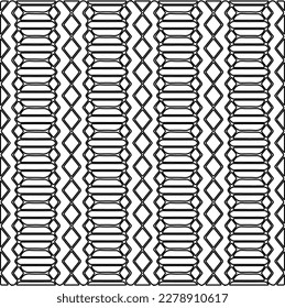 
 Textura ornamental monocroma con formas lineales lisas, líneas de zigzag, patrón de encaje.Resumen de patrón geométrico en blanco y negro para página web, texturas, tarjeta, afiche, tela, textil.