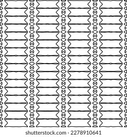  Monochrome ornamental texture with smooth linear shapes, zigzag lines, lace pattern.Abstract geometric black and white pattern for web page, textures, card, poster, fabric, textile.