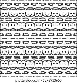
 Monochrome ornamental texture with smooth linear shapes, zigzag lines, lace pattern.Abstract geometric black and white pattern for web page, textures, card, poster, fabric, textile.