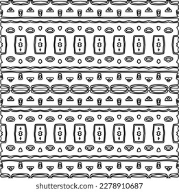 
 Monochrome ornamental texture with smooth linear shapes, zigzag lines, lace pattern.Abstract geometric black and white pattern for web page, textures, card, poster, fabric, textile.