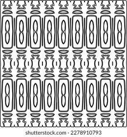 
 Textura ornamental monocroma con formas lineales lisas, líneas de zigzag, patrón de encaje.Resumen de patrón geométrico en blanco y negro para página web, texturas, tarjeta, afiche, tela, textil.