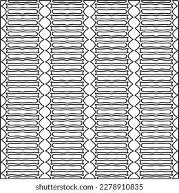  Monochrome ornamental texture with smooth linear shapes, zigzag lines, lace pattern.Abstract geometric black and white pattern for web page, textures, card, poster, fabric, textile.