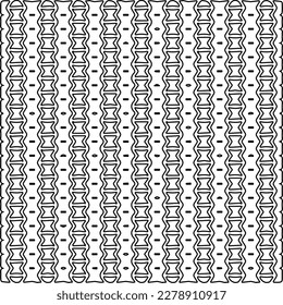  Textura ornamental monocroma con formas lineales lisas, líneas de zigzag, patrón de encaje.Resumen de patrón geométrico en blanco y negro para página web, texturas, tarjeta, afiche, tela, textil.