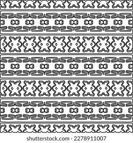 
 Monochrome ornamental texture with smooth linear shapes, zigzag lines, lace pattern.Abstract geometric black and white pattern for web page, textures, card, poster, fabric, textile.