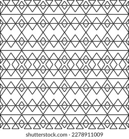  Monochrome ornamental texture with smooth linear shapes, zigzag lines, lace pattern.Abstract geometric black and white pattern for web page, textures, card, poster, fabric, textile.