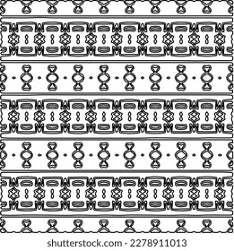 
 Textura ornamental monocroma con formas lineales lisas, líneas de zigzag, patrón de encaje.Resumen de patrón geométrico en blanco y negro para página web, texturas, tarjeta, afiche, tela, textil.