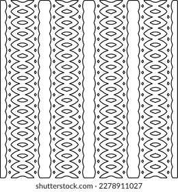  Monochrome ornamental texture with smooth linear shapes, zigzag lines, lace pattern.Abstract geometric black and white pattern for web page, textures, card, poster, fabric, textile.