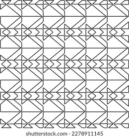  Monochrome ornamental texture with smooth linear shapes, zigzag lines, lace pattern.Abstract geometric black and white pattern for web page, textures, card, poster, fabric, textile.