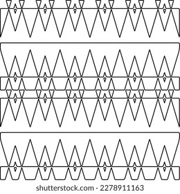  Textura ornamental monocroma con formas lineales lisas, líneas de zigzag, patrón de encaje.Resumen de patrón geométrico en blanco y negro para página web, texturas, tarjeta, afiche, tela, textil.
