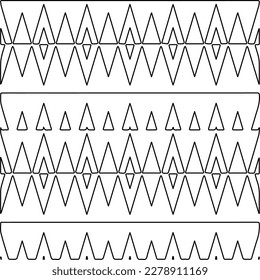  Textura ornamental monocroma con formas lineales lisas, líneas de zigzag, patrón de encaje.Resumen de patrón geométrico en blanco y negro para página web, texturas, tarjeta, afiche, tela, textil.