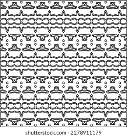 
 Monochrome ornamental texture with smooth linear shapes, zigzag lines, lace pattern.Abstract geometric black and white pattern for web page, textures, card, poster, fabric, textile.