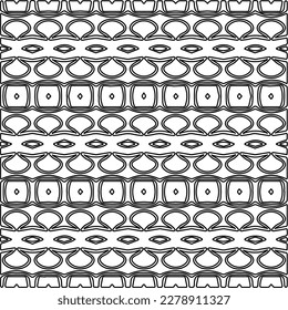 
 Monochrome ornamental texture with smooth linear shapes, zigzag lines, lace pattern.Abstract geometric black and white pattern for web page, textures, card, poster, fabric, textile.