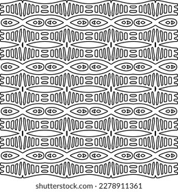  Textura ornamental monocroma con formas lineales lisas, líneas de zigzag, patrón de encaje.Resumen de patrón geométrico en blanco y negro para página web, texturas, tarjeta, afiche, tela, textil.