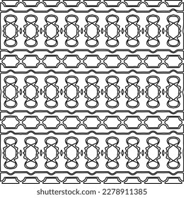 
 Monochrome ornamental texture with smooth linear shapes, zigzag lines, lace pattern.Abstract geometric black and white pattern for web page, textures, card, poster, fabric, textile.