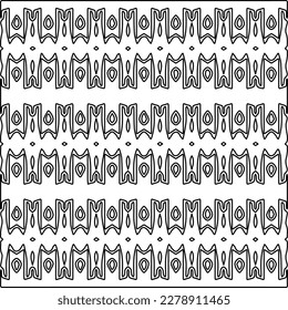 
 Monochrome ornamental texture with smooth linear shapes, zigzag lines, lace pattern.Abstract geometric black and white pattern for web page, textures, card, poster, fabric, textile.