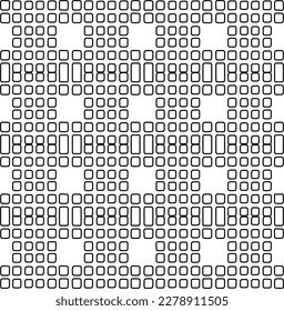  Textura ornamental monocroma con formas lineales lisas, líneas de zigzag, patrón de encaje.Resumen de patrón geométrico en blanco y negro para página web, texturas, tarjeta, afiche, tela, textil.