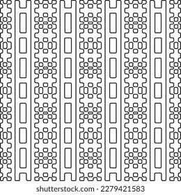  Monochrome ornamental texture with smooth linear shapes, zigzag lines, lace pattern.Abstract geometric black and white pattern for web page, textures, card, poster, fabric, textile.